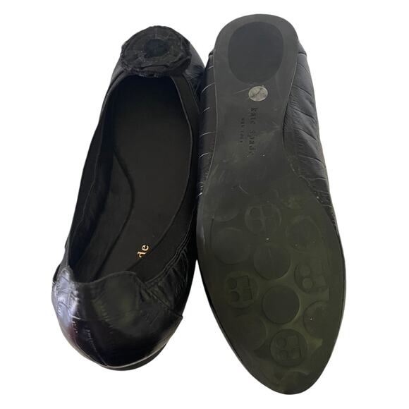 Kate Spade Black Leather Slip On Ballet Flats Size 6.5 - Picture 8 of 8